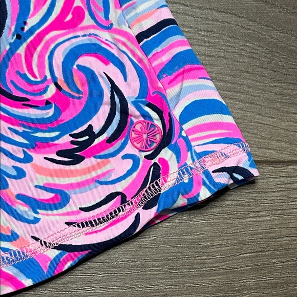 Lilly Pulitzer Luxletic 13" Multicolor Tennis Pocket Skirt Skort Pink Blue Small - Picture 2 of 11